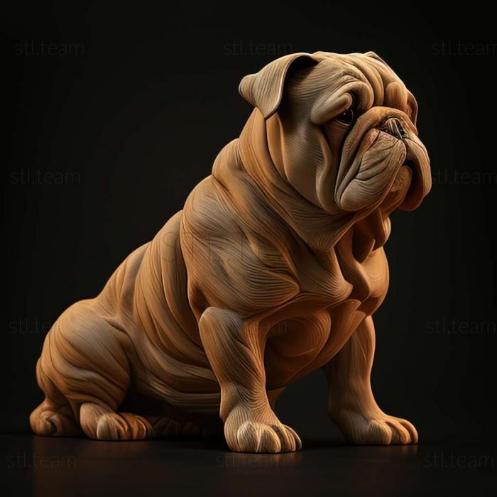 3D model Continental Bulldog dog (STL)